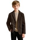 Blazer Sailiiny para meninos em veludo cotelê marrom para crianças tamanho 5 Blazer Sailiiny para meninos em veludo cotelê marrom para crianças tamanho 5