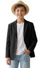 Blazer Tiefony, paletó leve para meninos, preto, tamanho 6