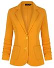 Blazer Unifizz feminino de manga 3/4 leve para escritório amarelo S