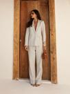 Blazer Via Lessa Faro Alfaiataria Alongado Cinza Mescla
