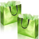 BLEWINDZ, 18 peças, sacolas de presente grandes, verdes, amarelas, 33x13x28cm