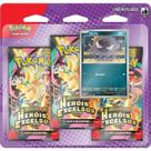 Blister triplo pokémon me02.5 herois excelsos gastly copag 19 cartas
