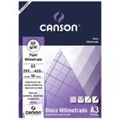 Bloco A3 60g Canson milimetrado com 50 folhas