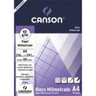 Bloco A4 60g Canson milimetrado com 50 folhas