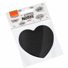 Bloco adesivo coração 70x70 50 fls preto Brw