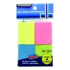 Bloco Adesivo Para Anotações 37.5x50mm Neon 4cores -c/400fls
