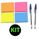 Bloco Adesivo Post-it Anotações 38x50 + 2 Canetas Bic