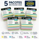 Bloco Anotação Rascunho Colorido 2500fls Escritório Mesa Recado Portaria Almoxarifado 5 Pacotes