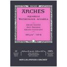 Bloco Arches Aquarelle 300 G/m² Grão Acetinado Branco A5 12 Folhas