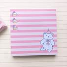 Bloco Autoadesivo 75x75mm Anotações Notas Kawaii Ursinho Fofo Listrado 75 Folhas