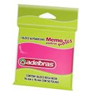 Bloco Autoadesivo Memo Notes 76X76mm Rosa Neon 50 folhas Adelbras - ADELBRAS