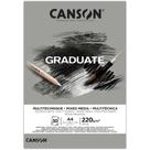 Bloco Canson Graduate Mixed Media A4 30fls 220grs Cinza