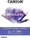 Bloco Canson Graduate Multi Técnica Branco 200g A4 20 Folhas