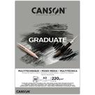 Bloco Canson Graduate Multi Tecnica Cinza 220g A3 30f Canson