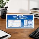 Bloco Controle de Recibo 50 Folhas Azul Talão Comprovantes Registro de Pagamentos Recebimentos Organização Financeira