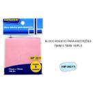 Bloco de Anotações Adesivas Rosa 75x75mm com 100 Folhas Masterprint MP2011 Cole e Descole à Vontade
