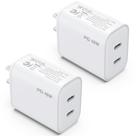 Bloco de carregador iGenjun 40W USB-C x2 de carregamento rápido branco