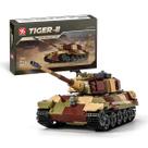 Bloco de construção do tanque militar Tiger II DAHONPA com 860 peças Bloco de construção do tanque militar Tiger II DAHONPA com 860 peças