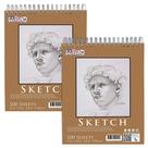Bloco de Desenho U.S. Art Supply - Espiral Superior 8x10in - 100 Folhas