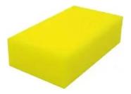 Bloco de Espuma Multiuso Amarela 22x13x6cm para Limpeza e Acabamentos Profissionais