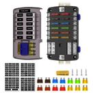 Bloco de Fusíveis xhtechnology 12 Vias 12V à Prova dÁgua com Painel LED Bloco de Fusíveis xhtechnology 12 Vias 12V à Prova dÁgua com Painel LED