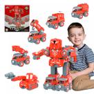 Bloco De Montar Construção Caminhão Trator Engenharia Brastoy Robô Transformáveis com Carrinhos Coleção 5 Em1