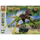 Bloco de Montar da Sembo de Dinossauro com 150 Peças, Brinquedo de Montar com Dino e o Boneco Juntos