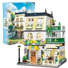 Bloco de Montar de Encaixe Hotel com 3 Andares 998 peças Decoração Brinquedo Educativo Infantil Adolescente Adulto Conjunto de Construção