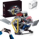 Bloco de Montar de Encaixe Motor V8 665 peças USB Controle via APP Decoração Brinquedo Educativo Infantil Adolescente Adulto Conjunto de Construção