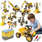Bloco De Montar Encaixe Brinquedo Educativo Criativo De Engenharia 100 Peças 10 em 1 Construção
