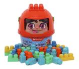 Bloco De Montar Laranja 40 Peças Brinquedo Educativo Bebê