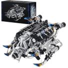 Bloco de Montar Motor V8 Funcional Bloco De Construção 2773 Peças de Encaixe dk111 Brastoy