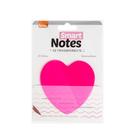 Bloco de Notas Adesivo Coração Transparente Rosa 70x70mm 20 Folhas BRW