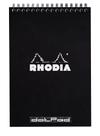 Bloco de notas Rhodia Wirebound A5 Dot 80g 80 folhas preto