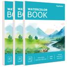 Bloco de papel aquarela Hapikalor 9x12 140 lb/300 g/m², pacote com 3