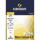 Bloco de Papel Canson Branco 200g A3 20 Folhas