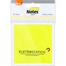 Bloco de Recado Autoadesivo Eletrostático 76X76MM Amarelo Neon com 30 Folhas