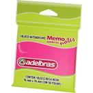 Bloco de Recado Autoadesivo Memonote Rosa Neon 76X76MM - 50 Folhas