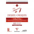 Bloco Dessin Croquis A5 120g 50 folhas Clairefontaine