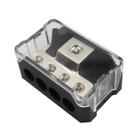 Bloco Distribuidor de Energia e Aterramento de 4 Vias com Entrada 1x 0/2/4 AWG e Saída 4x 4/8/10 AWG Bloco Distribuidor de Energia e Aterramento de 4 Vias com Entrada 1x 0/2/4 AWG e Saída 4x 4/8/10 AWG