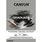 Bloco Graduate Mixed Media Canson A3 220g Cinza 30 Fls C400110372
