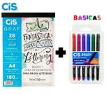 Bloco Livro De Exercícios Para Lettering+Brush Tons básicos