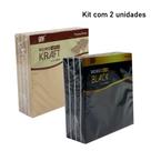 Bloco Memo Autoadesivo Preto/Branco e Kraft/Branco Médio: 75mmX75mm (kit com 2 unidades)