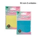 Bloco Memo Autoadesivo Transparente em Pet Clear Notes (kit com 2 unidades: AM/AZ)