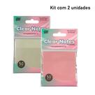 Bloco Memo Autoadesivo Transparente em Pet Clear Notes (kit com 2 unidades: ROS/CR)