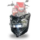 Bloco óptico farol full led frontal cristal smartfox honda xre 300 cb650f