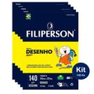 Bloco Papel para Desenho A4 100 Folhas Branco Filiperson Escolar Ideal para Pintura Artística Desenhos Lápis Grafite Giz