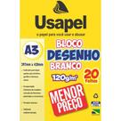 Bloco Técnico sem Margem Usapel Desenho A3 120G 20 Folhas Pacote com 5 Bloco Técnico sem Margem Usapel Desenho A3 120G 20 Folhas Pacote com 5