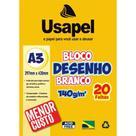 Bloco Técnico sem Margem Usapel Desenho A3 140G 20 Folhas Branco - Pacote com 5 Unidades