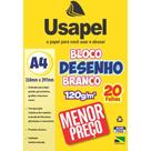 Bloco Técnico sem Margem Usapel Desenho A4 120G 20 Folhas Pacote com 5